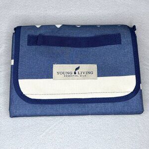 Young Living Essential Oils Picnic Blanket Geometric Print Blue 50" x 60"